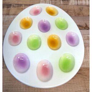 Vintage Ceramic Egg Tray With Pastel Colors By AMC NY NY